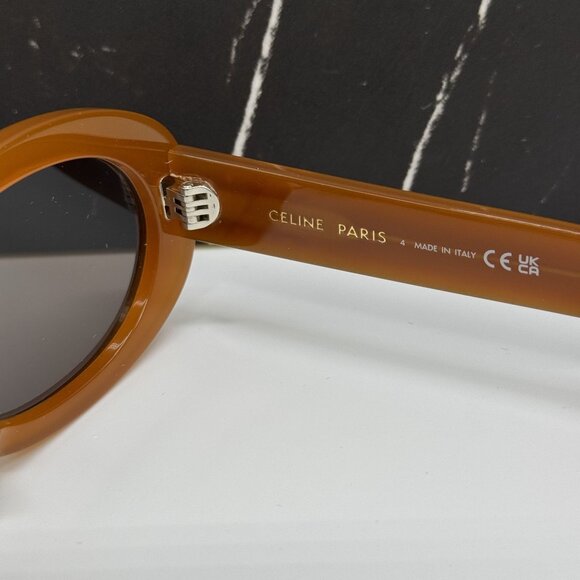 NEW CELINE CL40194U 45A ORANGE WOMEN OVAL SUNGLASSES CELINE - Picture 8 of 10